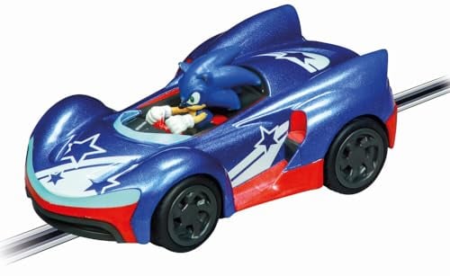 Carrera - 20064233 GO!!! Sonic Speed Star - Stars | Action-Rennbahn 1:43 | Originalgetreue Sonic-Fahrzeuge | Schienenelemente für Action | Handregler mit Turbo für mehr Geschwindigkeit