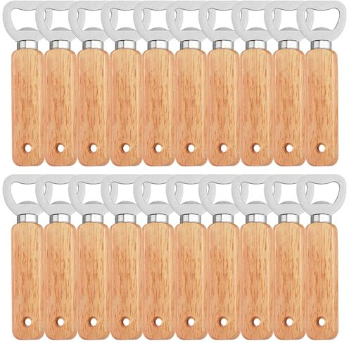 UCAMP 20pcs Flaschenöffner aus Holz,Tragbare Kapselheber,Bier Flaschenöffner Tragbare Bierflaschenöffner,Bieröffner Bottle Opener für Getränke,Apfelwein,Bar,Heim-Gadgets Geschenke Öffner