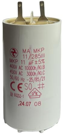 Condensateur 11μF pour volet roulant ou store, Ø35x58 mm, fabriqué en Europe