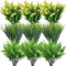 Kingrun 18 Bundles Artificial Plants Grass Indoor Outdoor UV Resistant Plastic Fake Bushes Plants Shrubs Greenery Flowers Arrangement-Mixed green