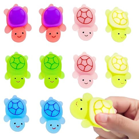 Squeeze Spielzeug, Smavles 10 Stück Stressbällei Tiere, Stress Squeeze Spielzeug, Squeeze Toy, Squeeze Ball, Anti Stress Spielzeug für Erwachsene und Kinder(Kleine Schildkröte)