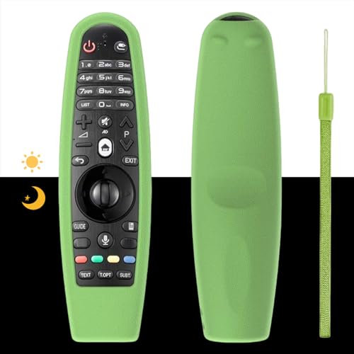 Silicone Protective Case for LG MR20GA MR19BA MR18BA MR650A MR600 Remote Control, Anti-Slip Cover for LG AKB75855501 Magic Remote Skin Protector - Glow Green