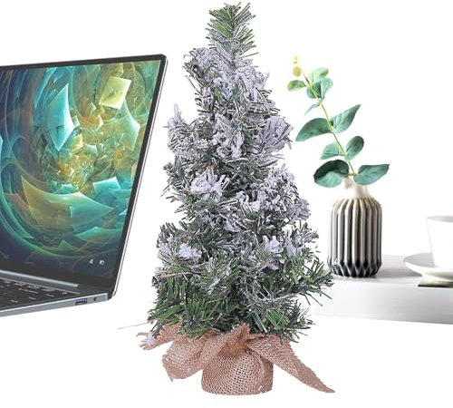 Albero di Natale, alberi del villaggio di Natale - Decorazioni per la tavola 'albero di Natale in miniatura,Decorazioni per alberi artificiali con neve, centrotavola per decorazioni natalizie