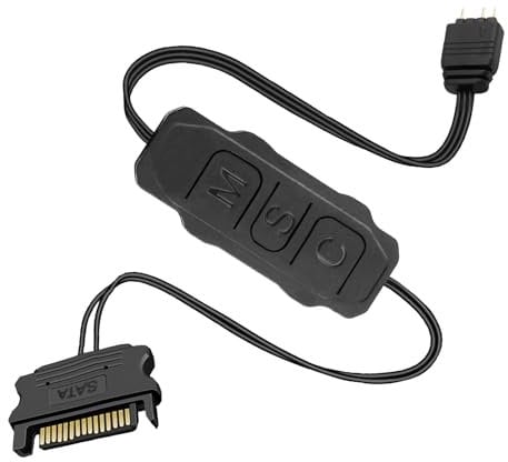 5V 3Pin ARGB Controller Built-in Light Mode SATA 15-Pin to ARGB 3-Pin Power Supply LED Male Connector Splitter Cable for Motherboards PC DIY ARGB Fans Hub Control ARGB Light Strip Lighting Board
