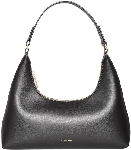 Calvin Klein Damen Schultertasche Foil Logo mit optionalem Tragegurt, Schwarz (Black/Toasted Coconut), Einheitsgröße