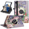 Rotating Case for Samsung Galaxy Tab A8 10.5 Inch 2021 2022 Tablet (SM-X205N/X200N/X207), 360 Degree Rotating Protective Stand Cover with Auto Wake Sleep for Galaxy Tab A8 (Painting Rose)