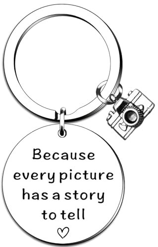 SMARGO Photographer Keyring Gifts for Him Her Because Every Picture Has A Story to Tell Camera Charm Key ring Photographer Graduation Christmas Birthday Present Photo Club Gift