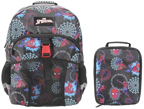 Spider-Man Superhero & Webs Ensemble sac à dos et kit déjeuner pour garçons 40,6 cm