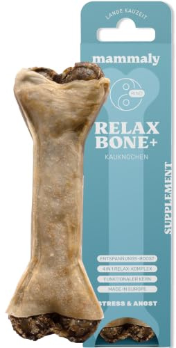 mammaly 5er BESTPREIS-Paket: Relax Bone+® Entspannungs-Kauknochen (12cm) | mit 5 Hundeknochen für Stress & Ruhe - mit Pansen & Rinderhaut - Kausnack - DLG zertifiziert - mit Tierärzten entwickelt