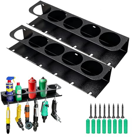 2 Pack Can Holders,Silicone Tube Holder,2-In-1 Wall-Mounted Storage Rack | Carbon Steel Storage Rack With 5 Holes And 6 Slots,Suitable For Home,Barbershop,Tool Room,Garage Metal Storage Rack