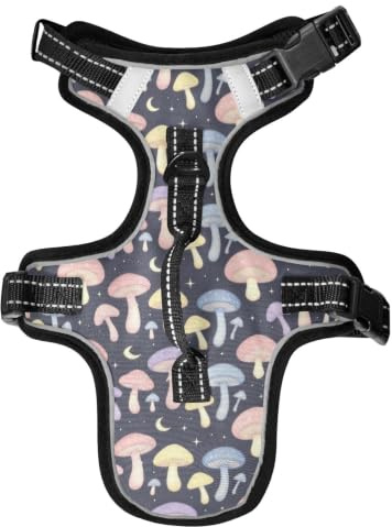 Katzengeschirr Step-in S Pastell Shroom Halbmond | Rückenclip für Welpen, Reisen, Roadtrip