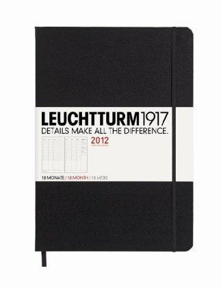 Leuchtturm Tageskalender 2012 A5 12Monate,Schwarz