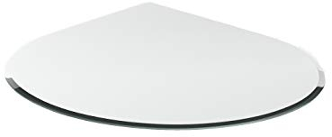 Funkenschutzplatte G3 tropfenförmig ESG 6mm x 1100mm x 1100mm mit 18mm Facette Glasplatte Bodenplatte Kaminplatte Funkenschutz Ofenplatte Kaminglas