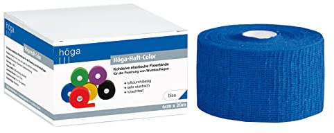 Höga-Haft Fixierbinde, gedehnt, kohäsive selbsthaftende elastische, 6 cm x 20 m, blau, 1 Stück