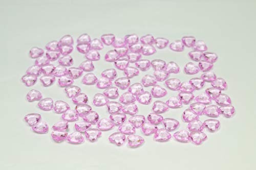 Creativery 100 Dekosteine Herzen 1,2 cm (rosa 148) // Streudeko Tischdeko Kunststoffherzen Steine PVC Acryl 12mm