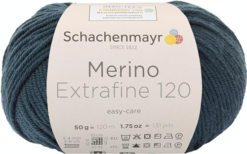 Schachenmayr Merino Extrafine 120 9807552-00178 graugrün Handstrickgarn, Schurwolle, 10 x 10 x 7 cm