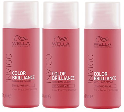 3er Color Brilliance Shampoo Invigo Wella Professionals für feines bis normales Haar je 50 ml = 150 ml