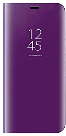 FANFO Samsung Galaxy S10e Clear View Stand Case, Handyhülle Tasche Flip Schutzhülle für Samsung Galaxy S10e, Lila