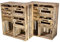 Kontorei 2 geflammter Hochschrank mit 3 Schubladen 77cm x 68cm 35cm 2er Set Schrank Kommode Obstkiste Flur