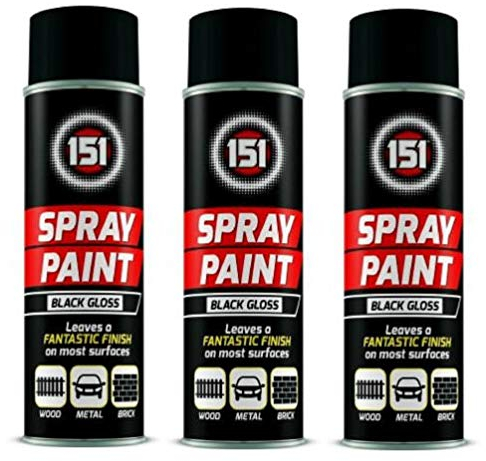 250ml High Grade Matt Gloss Household Spray Paint Can for Autos Wood Metal Plastic Graffiti (3, Black Gloss)
