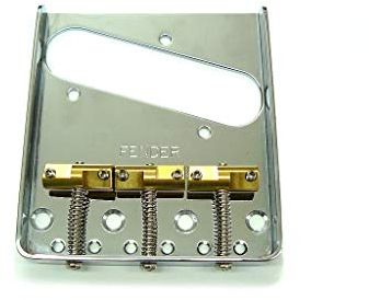 Fender® Vintage Tele Bridge chrom, für Telecaster, kompensierte Messing-Sättel