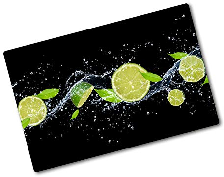 Tulup Planche À Découper - 80x52cm - Protection Plaque Induction Cuisson Tapis de Découpe Verre Trempé - Limes Et Eau