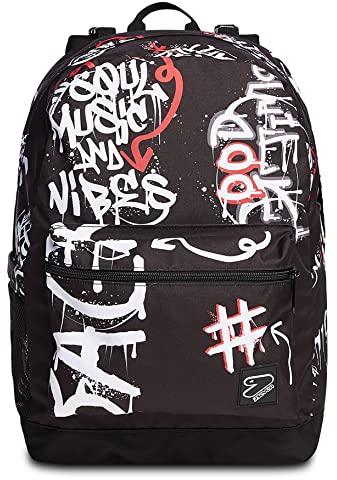 Zaino Scuola Reversibile Seven - The Double 2in1 - Nero - Con Dispositivo wireless e Pennarelli per lato personalizzabile