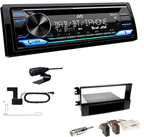 JVC KD-DB922BT 1-DIN Autoradio CD-Receiver Bluetooth DAB+ Digital Radio Einbauset passend für KIA Sportage II 2005-2008 schwarz
