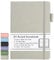 Beinushor Taccuino A5 a righe, copertina rigida a righe, carta spessa 100 g/m², tasca interna, fascia elastica, copertina in ecopelle, 192 pagine, 14,5 x 21,3 cm, grigio