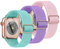 3 Stück Kinder Nylon Armbänder kompatibel mit Apple Watch 38mm 40mm 41mm 42mm (Series 10) Armband, Weiches dehnbares Mädchen Jungen Ersatzarmband für iwatch Series 10 9 8 7 6 5 4 3 SE SE2