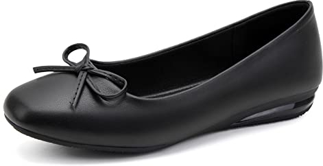 Greatonu Señoras Cerradas Bailarinas Zapatos Planos Bailarinas Clásicas para Mujeres con Lazo Ballet Plano