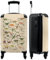 NoBoringSuitcases.com Valise Enfant, Valise Cabine, Valise Enfant Garcon, Bagages Enfant, Valise Roulette, Valise Cabine Enfant Garcon, Valise Cabine 55x35x25cm (Alphabet Dino - Beige)