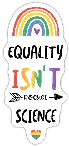 DesignsByJnk5 Sticker Unisex Pride | Equality Isn't Rocket Science Aufkleber LGBTQ Spruch | Queer lustige Sprüche Autoaufkleber Geschenkidee Pride