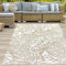 Teppich-Traum Wetterfester Outdoor Teppich Kunststoff wasserfest Garten Balkon Terrasse Camping Blätter-Design beige 180 x 280 cm