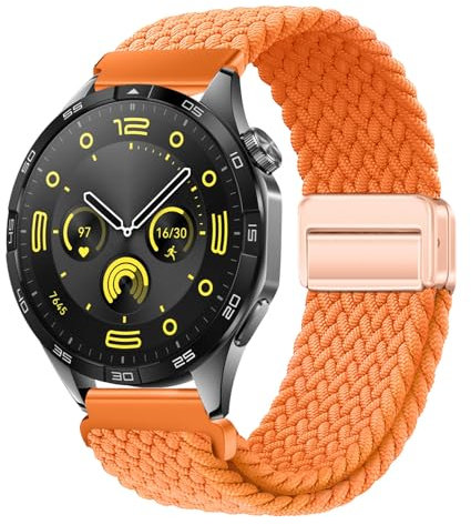 XMUXI Nylon Straps Compatible with Huawei GT6 46mm/GT5/GT4 46mm/GT3 Pro/GT2e Wrist Strap, 22mm Magnetic Stretch Sport Band for Garmin Venu 4 Watch Strap/Venu 3 2/Forerunner 255/265