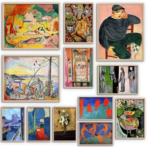 Elegend Matisse Poster - 12er Set Henri Wandkunst Wandposter Ästhetische Drucke Kunstausstellung Sommer Kunstdruck