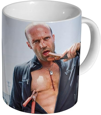 Glades Jason Statham Crank High Voltage Colour Keramiktasse für Tee, Kaffee, 325 ml
