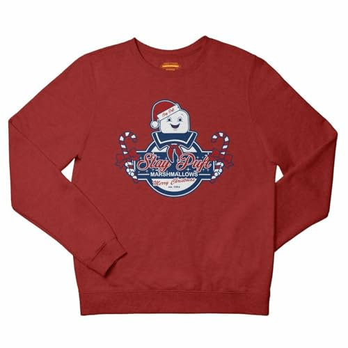 Stay Puft Christmas TV Show Movie Film Merch Xmas Gift Sweater Top Sweatshirt (UK, Alpha, M, Regular, Regular, Red)