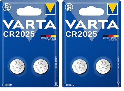 VARTA Batterien Knopfzelle CR2025, 2 Stück, Lithium Coin, 3V, kindersichere Verpackung, für elektronische Kleingeräte - Autoschlüssel, Fernbedienungen, Waagen (Packung mit 2)