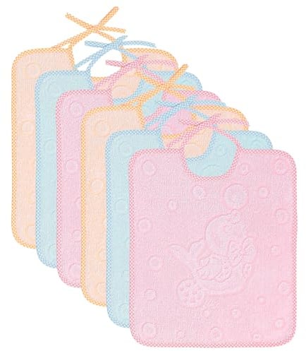 EMMEBi Baby Lätzchen aus Baumwollfrottee mit Bindebändern, ideal für Mahlzeiten und Kindergarten, Made in Italy
