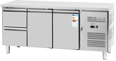 Royal Catering RCS-417D Kühltisch 417 L 2 x GN 1/2 + 2 Fächer 179 x 70 cm Pizzakühltisch mit Schubladen