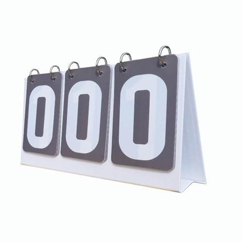 Perfeclan Flip-Anzeigetafel Punkte- 3 Ziffern Punktezähler Punktezähler Punktetafel- für Volleyball Baseball Badminton, GRAU