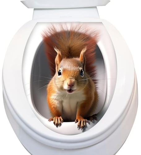 Autocollant de toilette - Autocollant décoratif pour abattant de WC - Motif animaux - - Pour toilettes, décoration de maison - Pour salle de bain, cuisine, chambre à coucher, chambre d'enfant