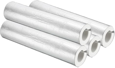 PATIKIL 65 mm Innendurchmesser, 95 mm Außendurchmesser, Schaumstoffschlauch, selbstklebend, vorgeschlitzt, mit Aluminiumfolie für Winterbewässerung, Weiß, 4 Stück