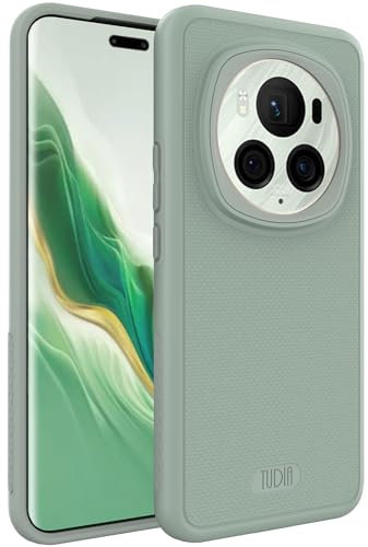 TUDIA DualShield Grip kompatibel für Honor Magic 6 Pro Hülle 5G (2024), [MergeGrip] Stoßfestes Dual Layer Dünn TPU Militär Grade Schlanke Passform Hochleistungsschutz Handyhülle - Grüne Lilie