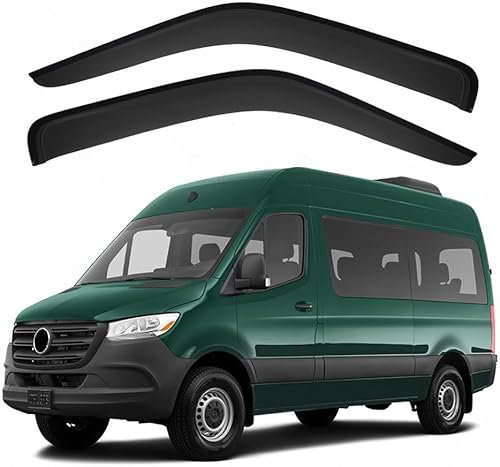 CJSjiasu Auto Autofenster Windabweiser für Mercedes Benz Sprinter VS30 2019-2024, Autofenster Regenschutz Regenabweise Integrierte Deflektoren Seitenscheiben vorn und hinten