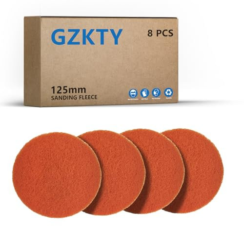 GZKTY 8Stk Schleifvliese 125 mm Klett, P600-700 Körnung, Schleifvliese für Exzenterschleifer, Schleifmaschine, Poliermaschine