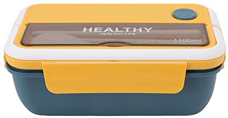 Apexare Lunch Crock Pot, tragbar, 100% auslaufsichere Lunchbox-Behälter, große Lunchbehälter mit Fächern, unabhängiger Platz, wiederverwendbarer Snackbehälter für Büroarbeit (Blue Yellow)