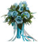 Cosiesnest Brautstrauß für Hochzeiten, künstliche Rosen, Blumenstrauß, Seidenrosen, fühlt sich echt an, romantischer Blumenstrauß für Zuhause, Hochzeit, Party, Dekoration (blau)