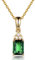 Tolldek Gold 18 Karat 750 Halskette, Klassiker Zart Anhänger mit Turmalin 1.06ct Rechteckschliff, Halsketten Damen mit Diamant 18K Gold Kette Damen Anhänger Echter Schmuck, 50CM